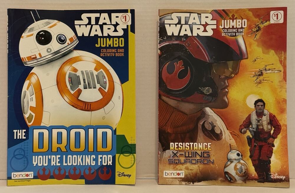 2 NEW Star Wars Colortivity Coloring Books 2015